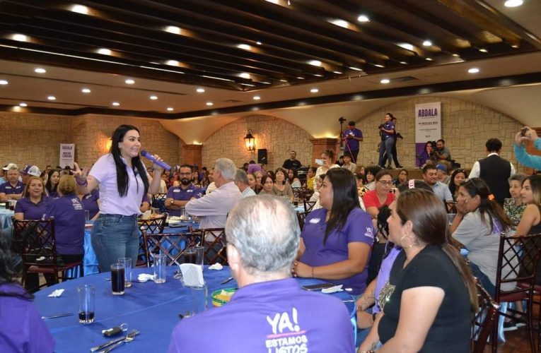 La base de los militantes cierra filas con Yahleel Abdala; la candidata ofrece grandes proyectos y obras para Nuevo Laredo
