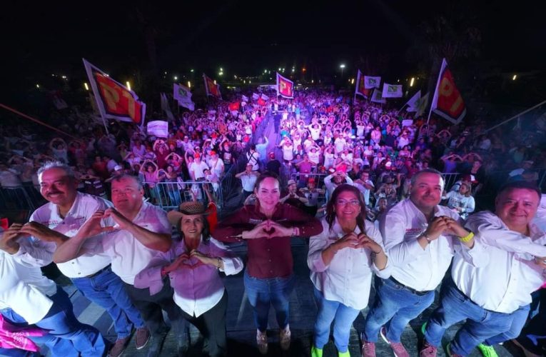 Respaldan vecinos Del Distrito Uno a Carmen Lilia Canturosas en cierre de campaña electoral